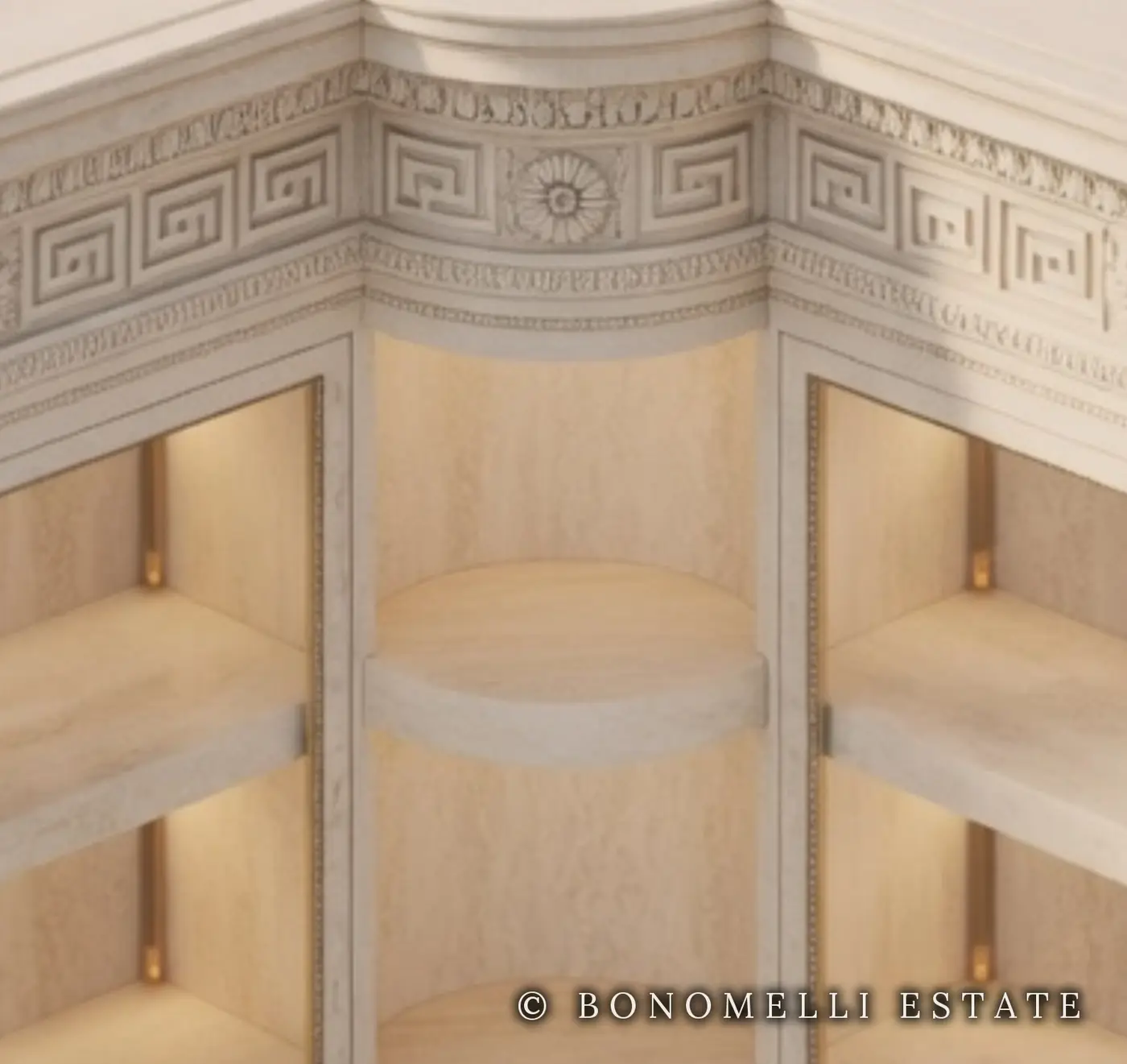 La nicchia d'angolo con ripiani curvi