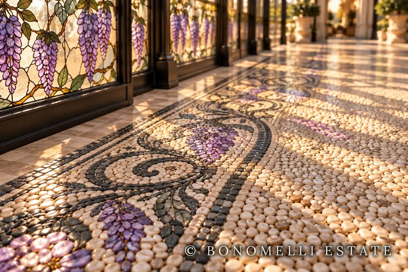 Dettaglio del mosaico vicino alle vetrate