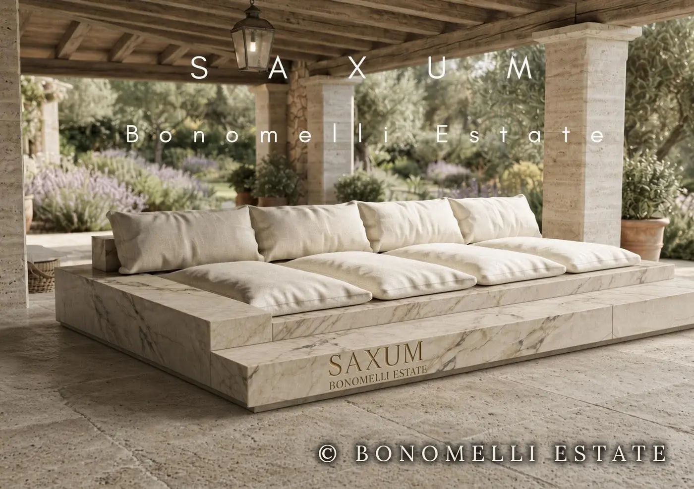 SAXUM, seduta in travertino